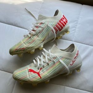 Puma Ultra 3.2 FG/AG white red soccer cleats